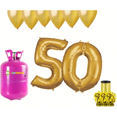 HeliumKing Helium párty set na 50. narozeniny se zlatými balónky
