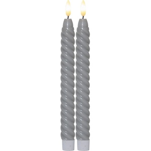 Star Trading Комплект от 2 LED свещи от сив восък, височина 25 см Flamme Swirl Antique - Star Trading (064-36)