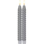 Star Trading Комплект от 2 LED свещи от сив восък, височина 25 см Flamme Swirl Antique - Star Trading (064-36)