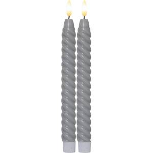Star Trading Комплект от 2 LED свещи от сив восък, височина 25 см Flamme Swirl Antique - Star Trading (064-36)