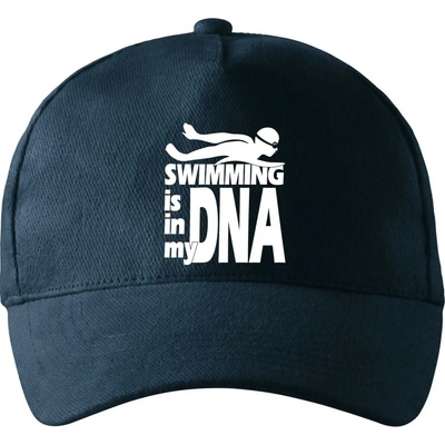 Swimming is in my DNA so zahnutým šiltom a mosaznou sponou Tmavomodrá takmer čierna