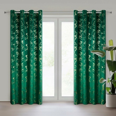 EUROFIRANY ZATEMŇOVACÍ ZÁVES NA KRÚŽKOCH RAJA 140X250 CM VZOROVANÁ
