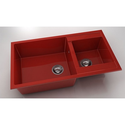 FAT Мивка Vanguard 234, Polymer marble, 14 Рубинено червено, с включен сифон