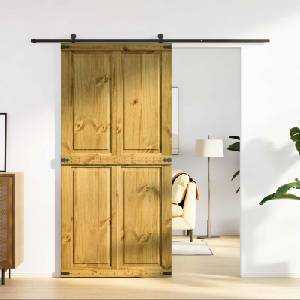 vidaXL Врата за плевня CORONA 100 x 210 cm Масивна борова дървесина (42021182)