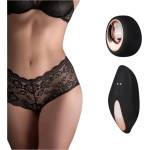 EasyToys Pantyrebel - вибратор за бельо с акумулатор и дистанционно управление, вибриращ френски черни бикини (S-L)