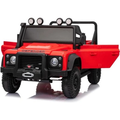 Beneo Електрическа количка Land Rover Defender 110 SVX 12V, червена, 4X4 задвижване, LED светлини, предни (LANDROVER_110SVX_RED_Li)
