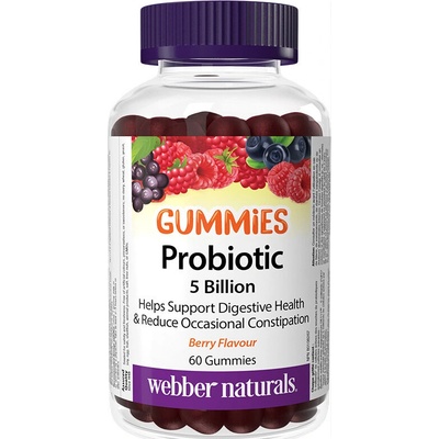 Webber Naturals Пробиотик 5 млрд. активни пробиотици 60 желирани таблетки, с вкус на горски плодове | Webber Naturals (3943 WN)