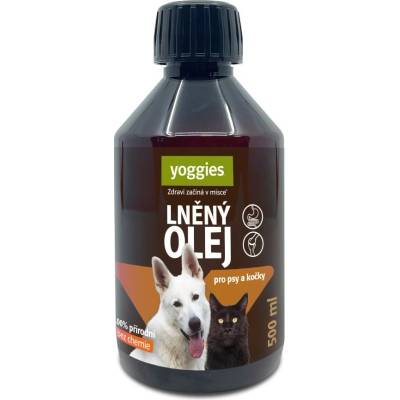Yoggies Lněný olej pro psy a kočky 500 ml