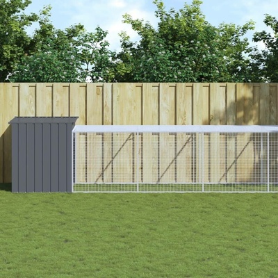 vidaXL Kurník s výběhem antracitový 110 × 1221 × 110 cm pozinkovaná ocel 9799.3189093