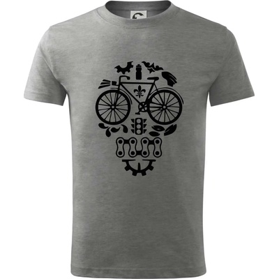 Bike lebka tričko detské tmavosivý melír