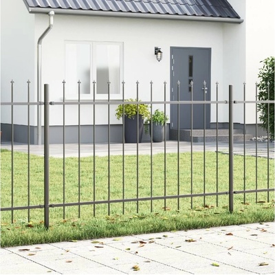 vidaXL Zahradní plot 8 pcs Šedá 13,6 x 1,2 m Práškově lakovaná ocel
