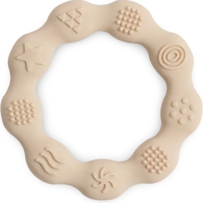 Malý Ježko silikon hryzadlo Morská Vlna Pastel Beige