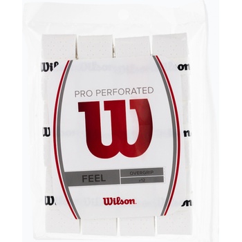 Wilson Pro Overgrip Perforated 12Pk Обвивки за тенис ракети бели WRZ4006WH+