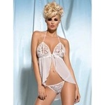 Obsessive Кошулка Obsessive Amoresa babydoll - bílá - S/M (P1910)