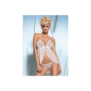 Obsessive Кошулка Obsessive Amoresa babydoll - bílá - S/M (P1910)