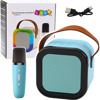 mamido Bezdrátový karaoke reproduktor s mikrofonem K12 RGB Bluetooth modrý