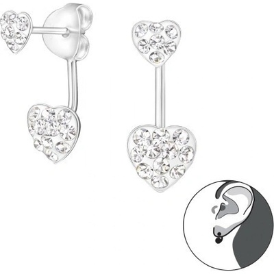 All4Silver obojstranné strieborné náušnice srdiečko M17884-A4S