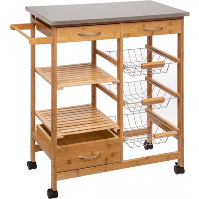 5five Simply Smart Kuchyňský vozík na kolečkách, bambus, 37 x 76 x 86 cm – Zboží Dáma