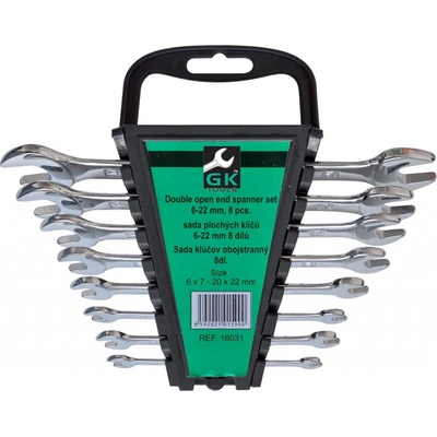 GK Tools sada plochých klíčů, chrom 6-22 mm 8 dílů P16031