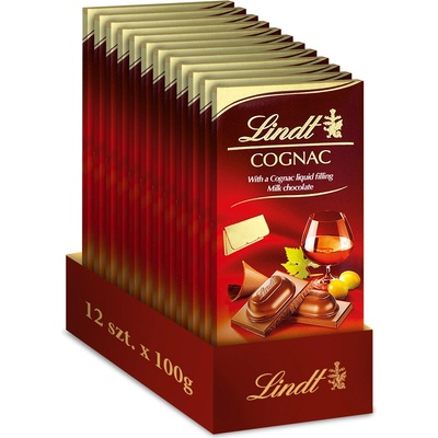 Lindt sada čokolád s koňakom 12 x 100 g