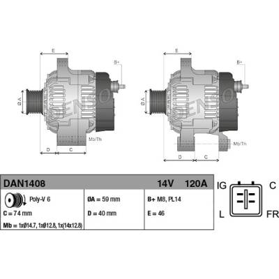 DENSO Generátor DAN1408