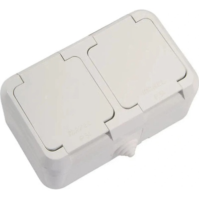 Makel КОНТАКТ ДВОЕН С КАПАК ВЛАГОЗАЩИТЕН ip44 БЯЛ makel violet (8694407128355)