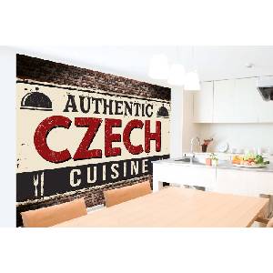 DIMEX ART Самозалепваща се флизелинова фототапета табела - чешка кухня 375 x 250 см