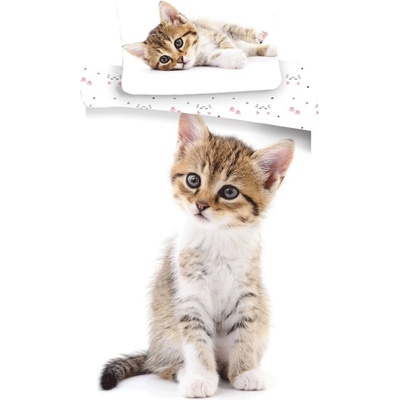 Jerry Fabrics Obliečky Kitten white 140x200 70x90