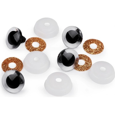 Prima-obchod Oči glitrové s pojistkou Ø20 mm, barva 6 zlatá