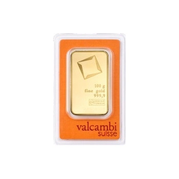 Valcambi zlatý zliatok razený 100 g