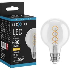 Mexen Vintis Крушка на нажежаема спирала LED E27, G80, 6W, Топла - 2700K, 630 lm, (L165-E27-0627-00)