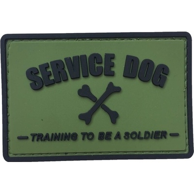 WARAGOD Service dog PVC nášivka, čierno zelená