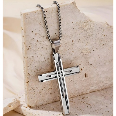 HARAHU Колие SA-34102 Cross - Сребърен KP34102 (SA-34102)