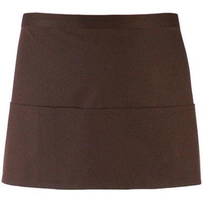Premier Workwear Pracovní zástěra krátká s kapsami PR155 Brown Pantone 476 60x33cm