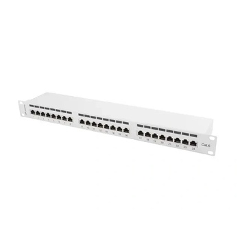 Lanberg Пач панел, Lanberg patch panel 24 port 1U CAT. 6 shielded, grey (PPS6-1024-S)