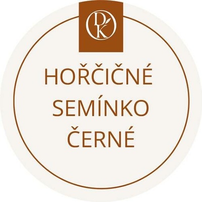 Davídkovo koření Etiketa Hořčičné semínko černé béžová průměr 4,5 cm 1 ks