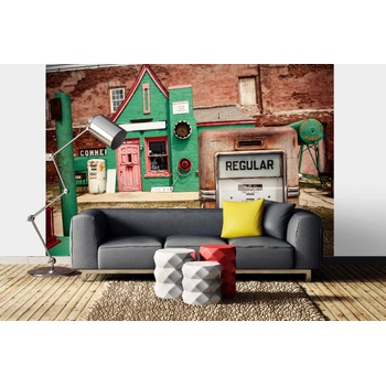 DIMEX ART s. r. o Самозалепваща се флизелинова фототапета бензиностанция на route 66 375 x 250 см