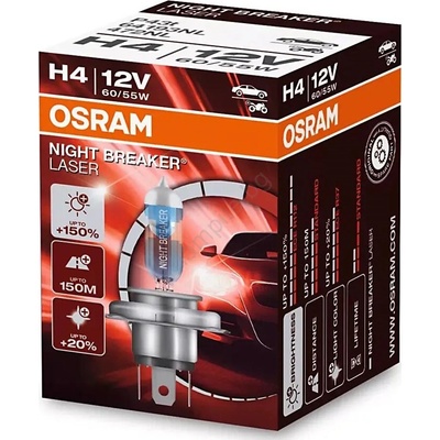 OSRAM КОМПЛЕКТ 2x Авто крушка NIGHT BREAKER H4 P43t 60/55W 12V 3900K - Osram (OA0018)