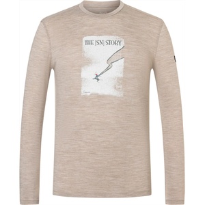 super. natural Мъжка блуза с дълъг ръкав super. natural The SN Story L/S Longsleeve - Vintage Khaki / Various - размер XL (216-9146-0314)