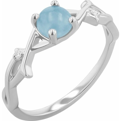 Eppi Prsten s cabochon akvamarínem a diamanty Makena R45823