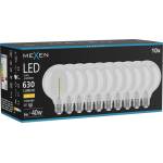 Mexen Vintis 10x LED спирална нажежаема жичка E27, G95, 6W, Топла - 2700K, 630 lm, прозрачен (L167-E27-0627-00x10)