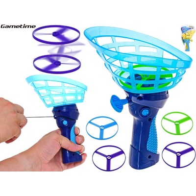 Gametime catch ball 19 cm s vystreľovacími diskami 4 ks modrá, žltá