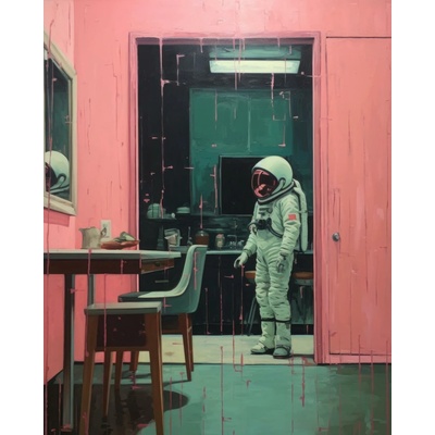 ZUTY Obrazy na stenu - Astronaut pri dverách Rámovanie: bez rámu a bez vypnutia plátna, Rozmer: 40x50 cm