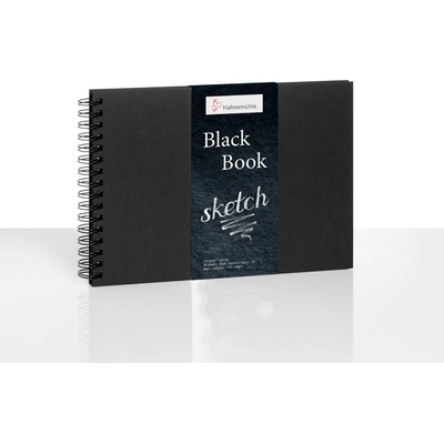 Hahnemühle skicár BLACK BOOK špirálová väzba 250 gsm 30 listov A5 LANDSCAPE