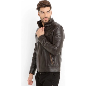 Jacket Club Мъжко яке от естествена кожа e-945 - Тъмнокафяво #319087 (319087_Кафяво)