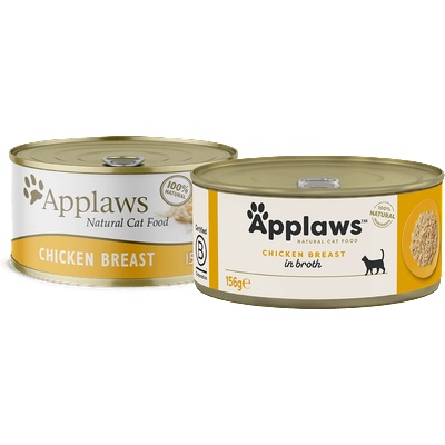 Applaws Chicken Breast in Broth - Натурална мокра храна с пилешко филе за котки 70гр/156гр