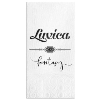 Luxica® Fantasy бели салфетки с дискретен релеф и фин бордюр 2 слоя | 40 броя Сгъвка 1/8 (22929929)