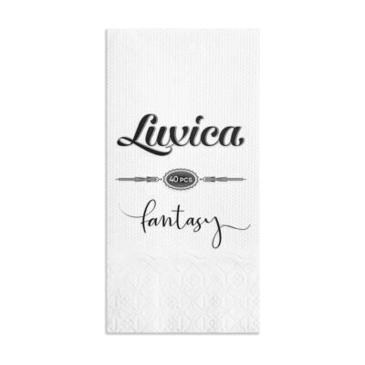 Luxica® Fantasy бели салфетки с дискретен релеф и фин бордюр 2 слоя | 40 броя Сгъвка 1/8 (22929929)