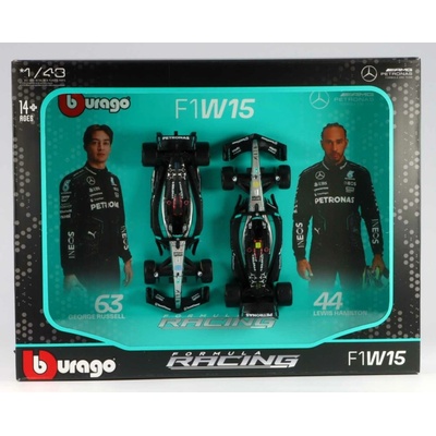 Bburago Mercedes-Benz GP F1 Set 2ks Mercedes-Benz AMG W15 #44 L.Hamilton #63 G.Russell 2024 1:43