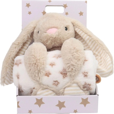 Carlo baby flísová deka s plyšovým zajačikom Bunny béžová